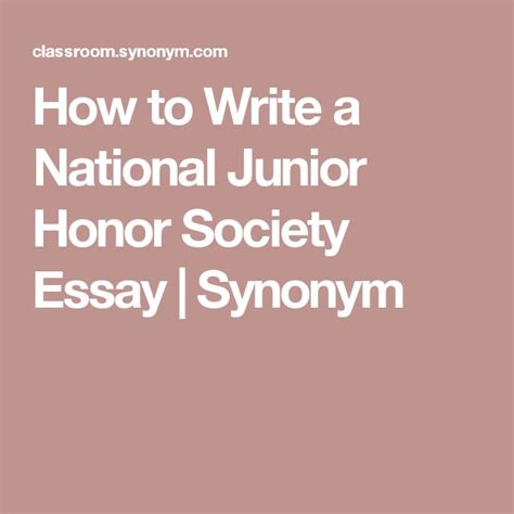 National Honors Society Essay Telegraph