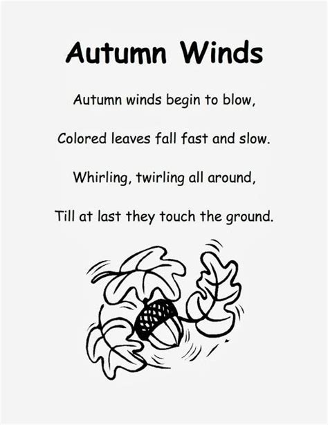 Fall Poem For Kindergarten Poetry Notebooks Preschool Poems Kids Poems
