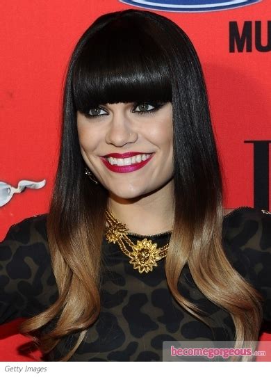 Pictures Jesse J Hairstyles Jessie Js Ombre Hairstyle With Boxy Fringe