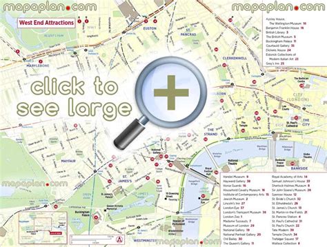 London Maps Top Tourist Attractions Free Printable