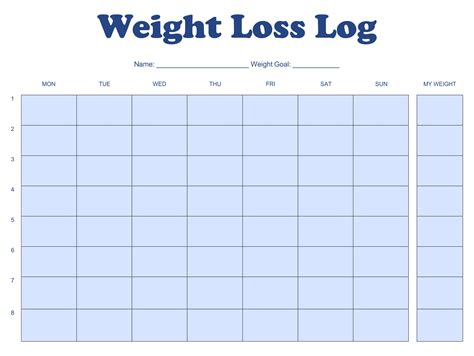Weight Loss Log 10 Free Pdf Printables Printablee