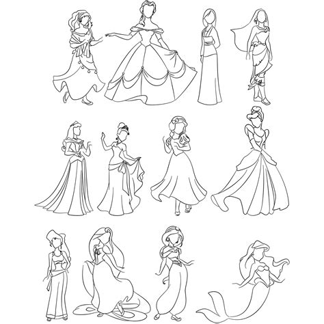 Disney Princess Princess Outline Disney