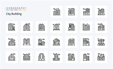 Premium Vector 25 City Building Line Icon Pack Vector Icons Illustration