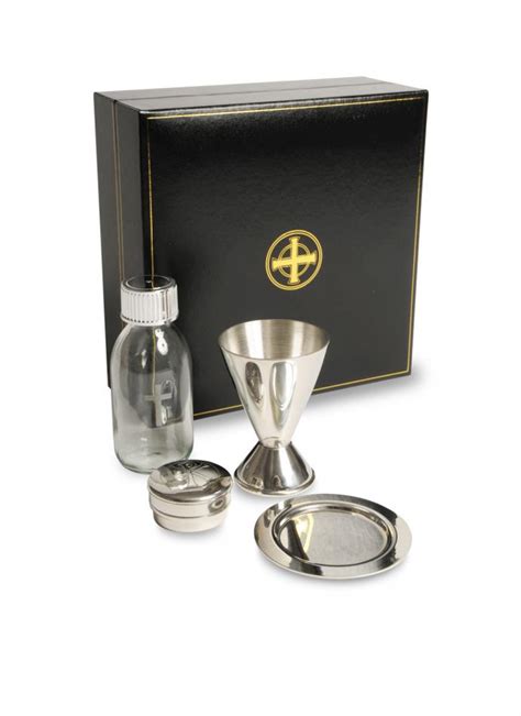 4 Piece Pewter Home Communion Set With Case Church Supplies And Church