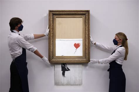Shredded Banksy Artwork Sells For 254 Million At Auction Pbs Newshour