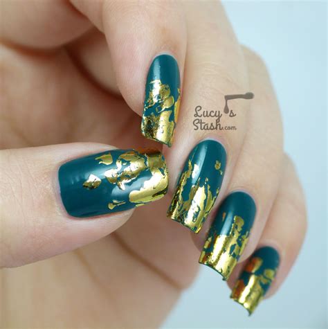 Distressed Gold Nail Foil Design With Tutorial Lucys Stash
