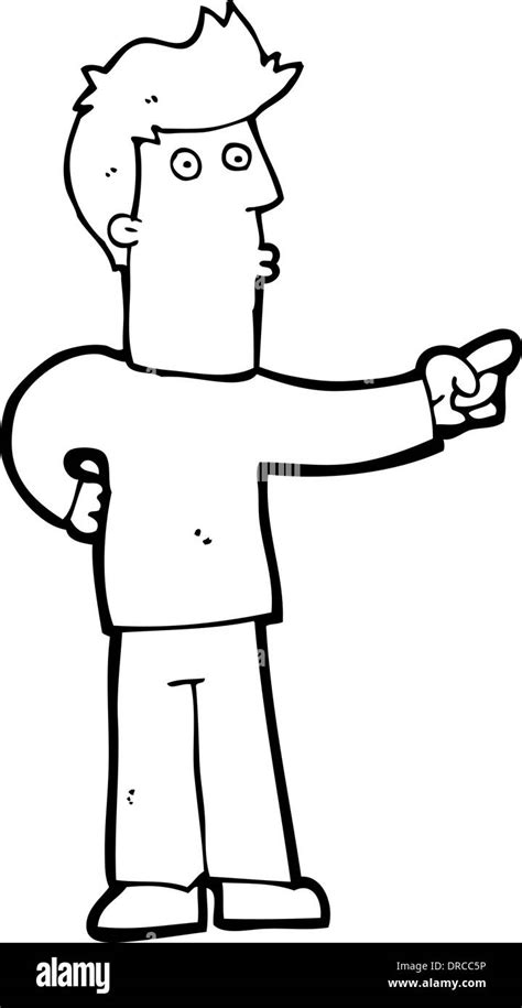 Cartoon Curious Man Pointing Stock Vector Image And Art Alamy