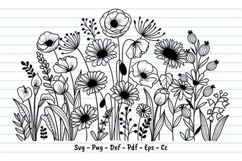 Flower Svg Blooming Wildflower Svg Files Graphic By Dakhashop
