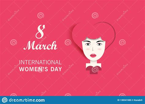 international women`s day poster woman sex gender sign with head character using origami paper