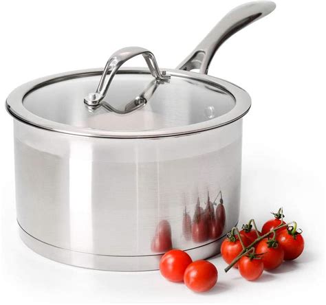 Procook Professional Stainless Steel Saucepan With Lid 20cm 36l
