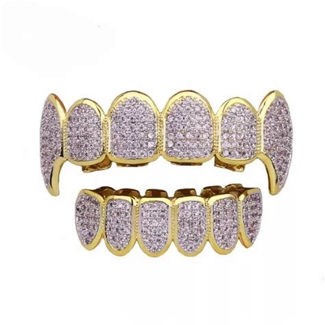 Iced Out Diamond Teeth Grillz For Men Women Hip Hop Grills Etsy