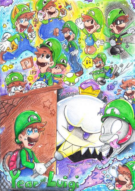 Year Of Luigi By Paperlillie On Deviantart Super Mario Art Mario And