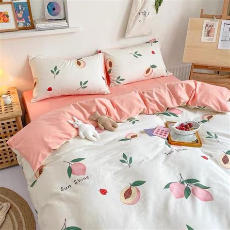 Sunshine Peach Bedding Set Girls Bedroom Makeover Peach Bedding Bed