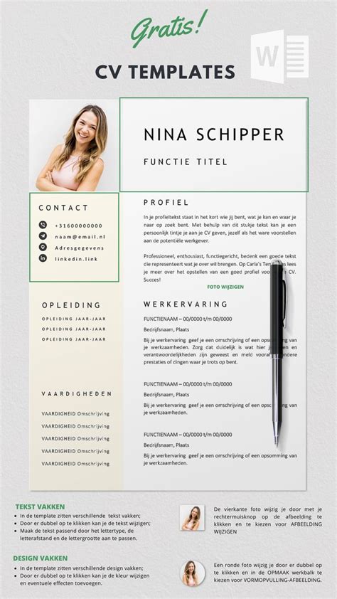 30 Gratis Cv Templates Direct Downloaden Bewerken In Word Artofit