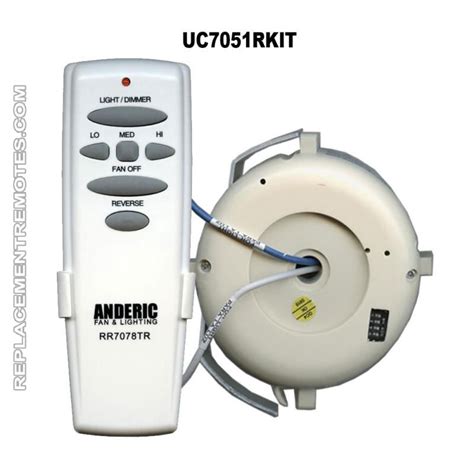 It was easy to find the dip switch in the remote control. Buy ANDERIC RR7078TR/UC7051R Replacement Ceiling Fan Kit ...