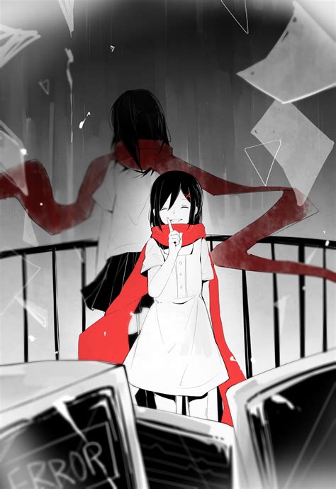 Lilya Tateyama Ayano Kagerou Project Highres 2girls Black Hair Dual Persona Eyes Closed