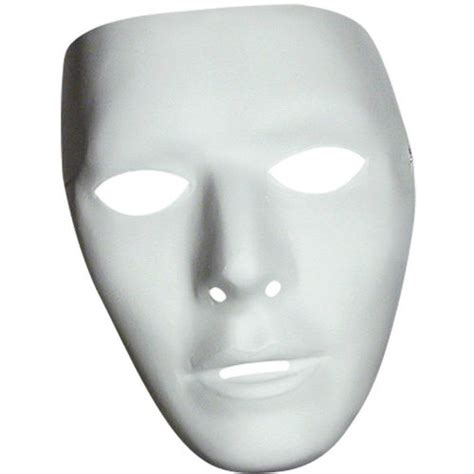 Plain White Plastic Face Mask Costume World