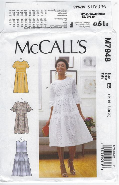M7948 Mccall S Misses Dress W Gathered Skirt With Ruffle Etsy Miss