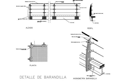 Railing Detail Design And Balcony Design Dwg File In Autocad Format
