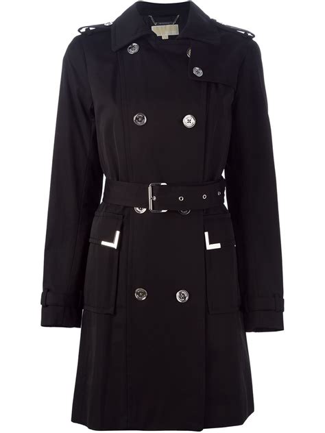 Lyst Michael Michael Kors Belted Trench Coat In Black
