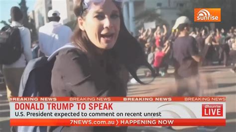 Watch Australian Tv Reporter Amelia Brace And Cameraman Struck By Police During Washington