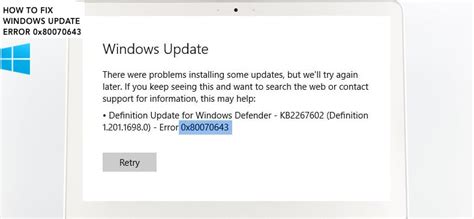 Here Is How To Fix Error 0x80070643 On Windows 10