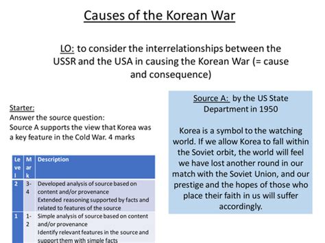 Conflict And Tension Causes Of The Korean War Teaching Resources