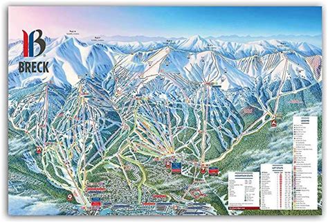 Mtns Co Breckenridge Ski Resort Trail Map Canvas Poster 36x24