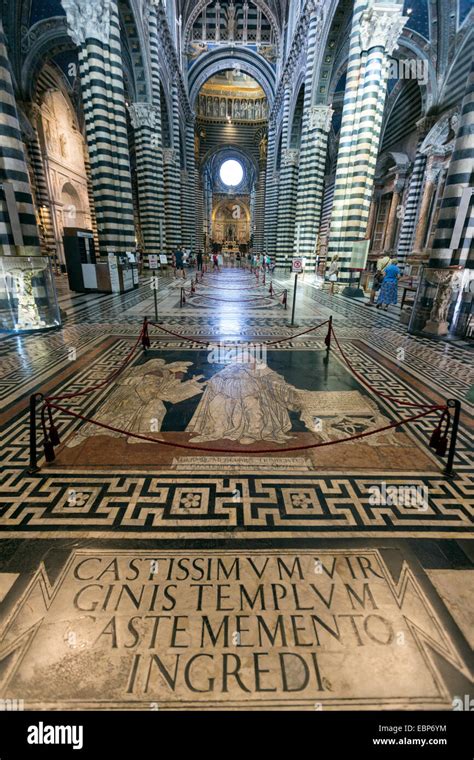 Inlaid Marble Mosaic Floor Siena Cathedral Duomo Di Siena Tuscany