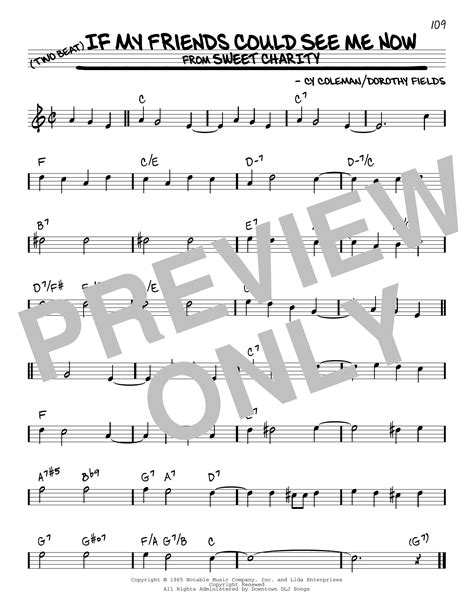 If My Friends Could See Me Now Sheet Music Cy Coleman Real Book Melody Chords
