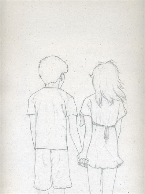 Girl And Boy Holding Hands Drawing At Explore