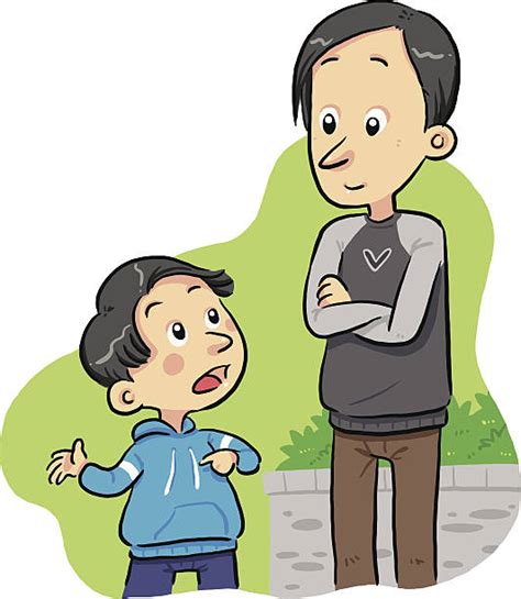 father son talking illustrations royalty free vector graphics and clip art istock