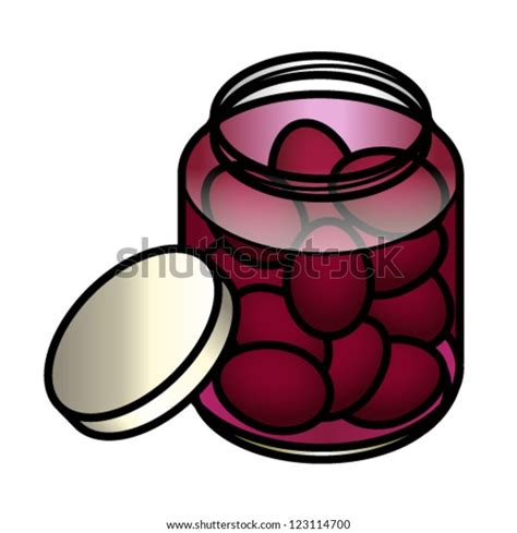 Jar Red Beet Pickled Eggs Stock Vector Royalty Free 123114700