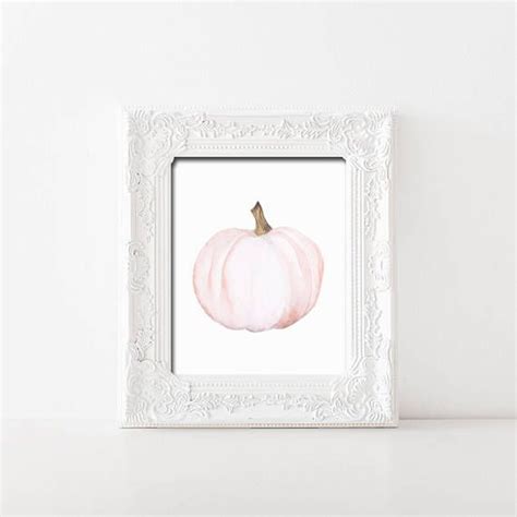 Blush Pink Pumpkin Printable Wall Art Watercolor Pink Pumpkin Print