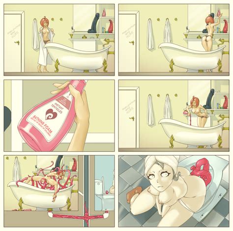 Rule 34 Bath Bathroom Bathtub Comic Dildo Medium Breasts Nude Panels Pink Tentacles Sequence