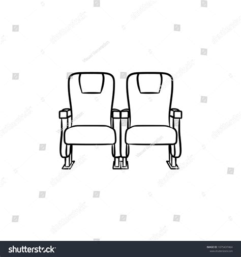 Cinema Seat Hand Drawn Outline Doodle Stock Vector Royalty Free