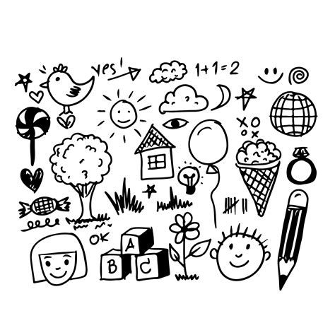 Children Hand Draw Doodle Icon 582813 Vector Art At Vecteezy