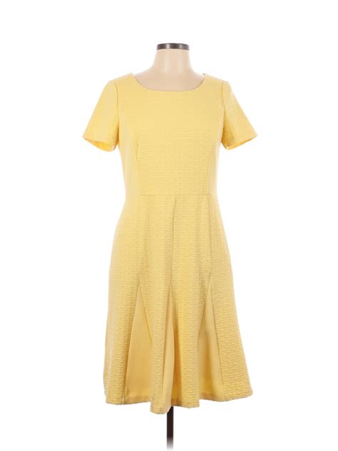 Talbots Solid Colored Yellow Casual Dress Size 10 74 Off Thredup