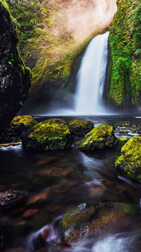 Wallpapers Hd Green Moss Waterfall