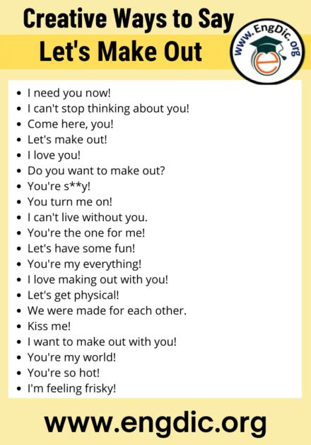 30 Heartfelt Creative Ways To Say Lets Make Out Engdic