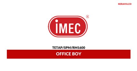 Jawatan Kosong Terkini IMEC ~ Office Boy • Kerja Kosong ...