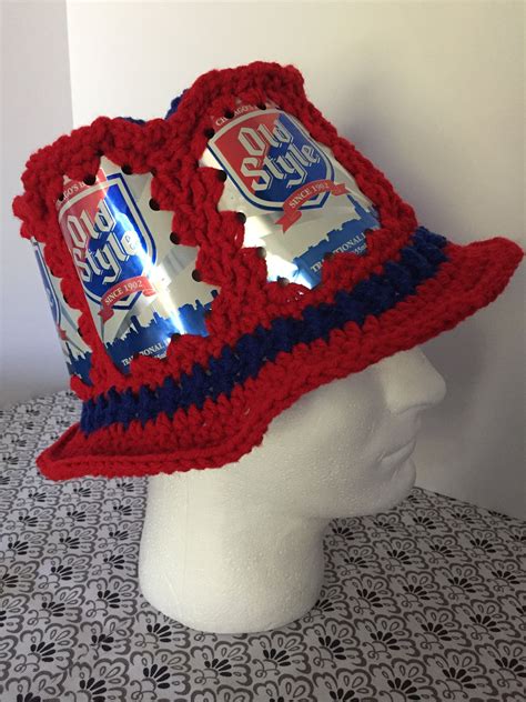 Welcome back for a new video! Old style beer can hat. Crochet hat Made from recycled ...