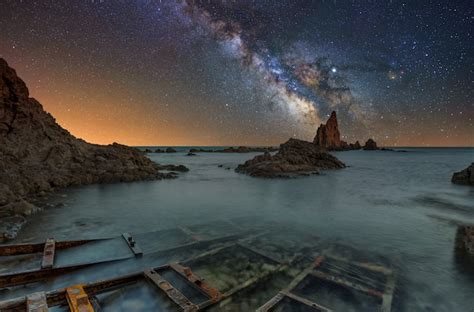 Premium Photo Milky Way Over A Reef In The Mediterranean Sea In Spain