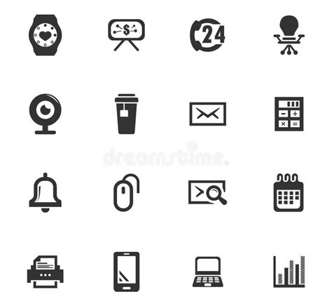 Office Icons Set Stock Vector Illustration Of Clock 141224042