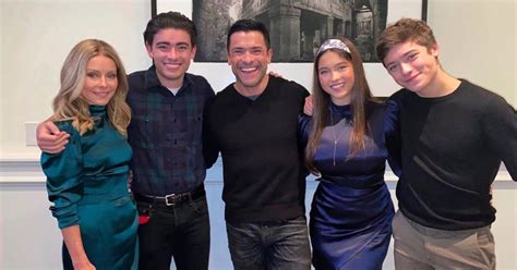 Kelly ripa, mark consuelos and their kids lola, michael and joaquin open up about their life at home in the beautiful issue: Kelly Ripa Shares Family Christmas Card With Mark ...