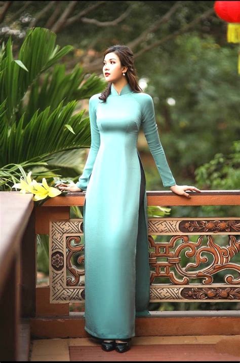 blue ao dai vietnamese silk long dress with pants free etsy