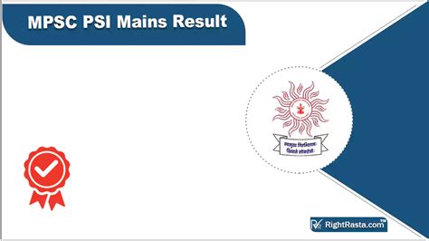 Mpsc Psi Mains Result Out Police Sub Inspector Merit List