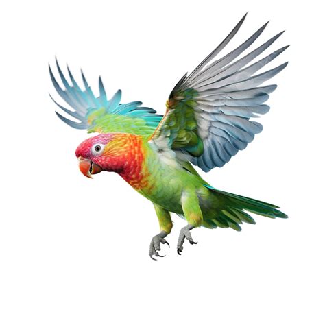 Parrot Bird Flying Isolated On Transparent Background Macaw Parrot