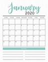 Free Printable 2020 Calendar Monthly Word | Ashley