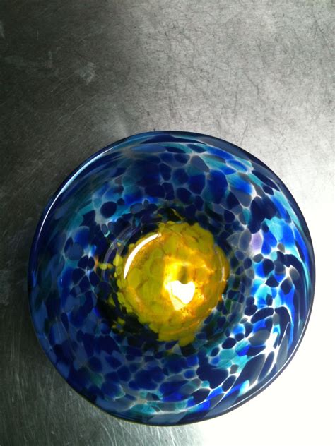 Hand Blown Glass Bowl Hand Blown Glass Punch Bowl Decorative Bowls Craft Ideas Crafts Home
